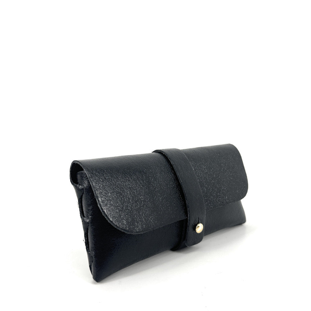 Accessoires Sacs Femme Étui à lunettes en cuir irisé LUMOS Noir