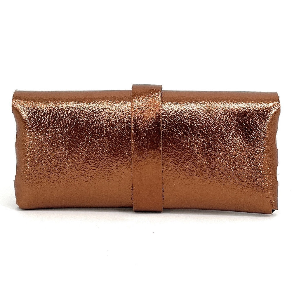 Étui à lunettes en cuir irisé LUMOS Bronze