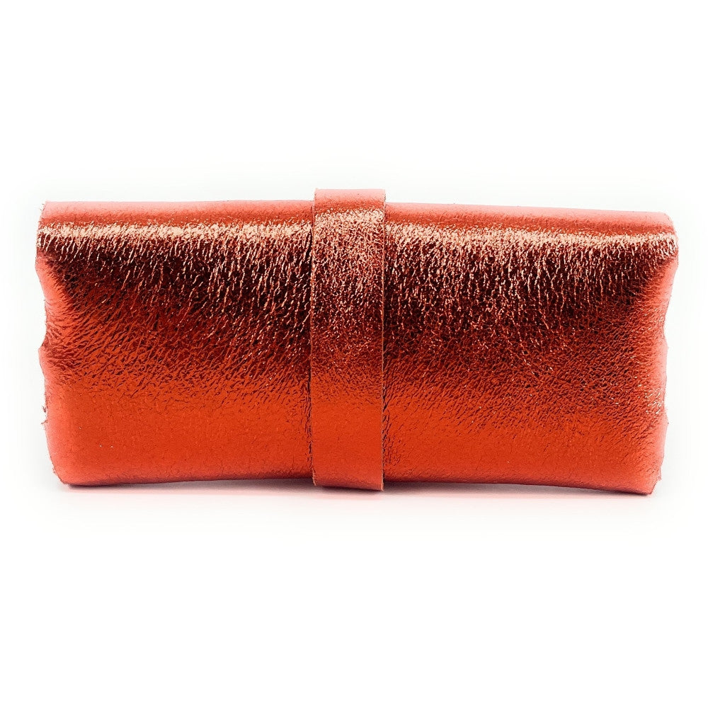 Étui à lunettes en cuir irisé LUMOS Orange
