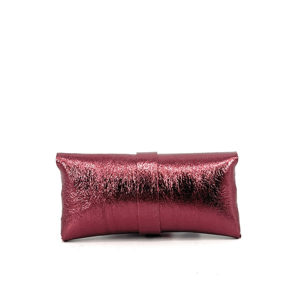 Étui à lunettes en cuir irisé LUMOS Framboise irisé