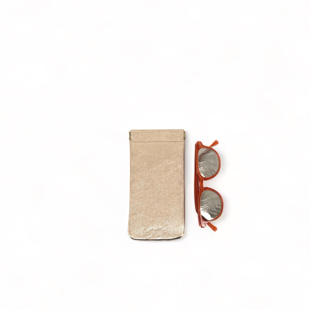 Etui à lunettes en cuir irisé OCULUS Champagne irisé