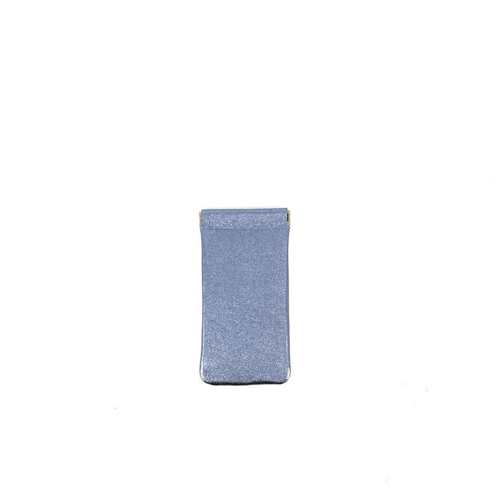 Etui à lunettes en cuir irisé OCULUS Bleu céleste
