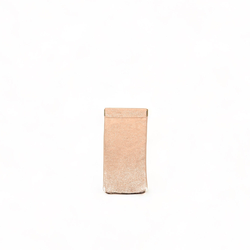 Etui à lunettes en cuir irisé OCULUS Rose gold