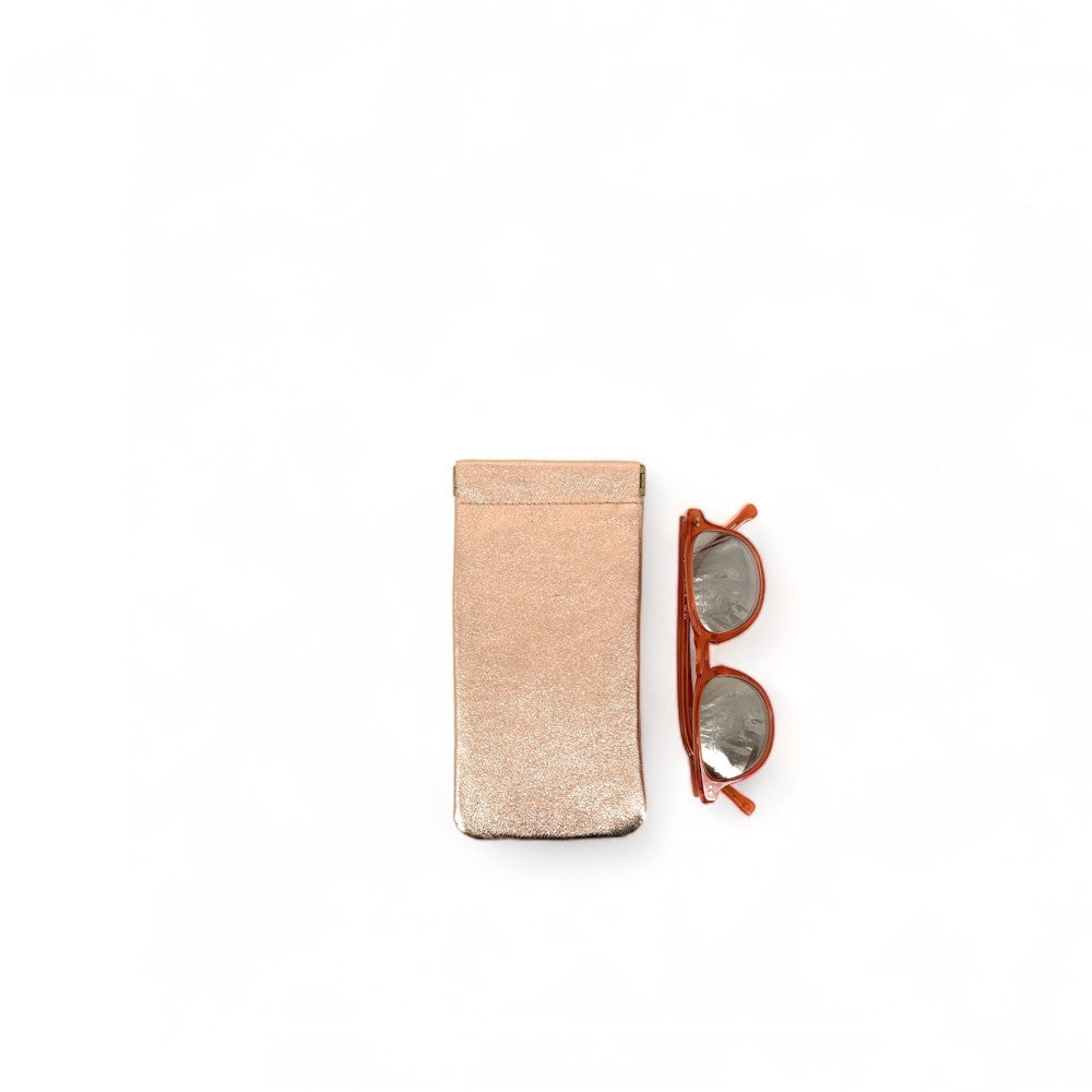 Etui à lunettes en cuir irisé OCULUS Rose gold