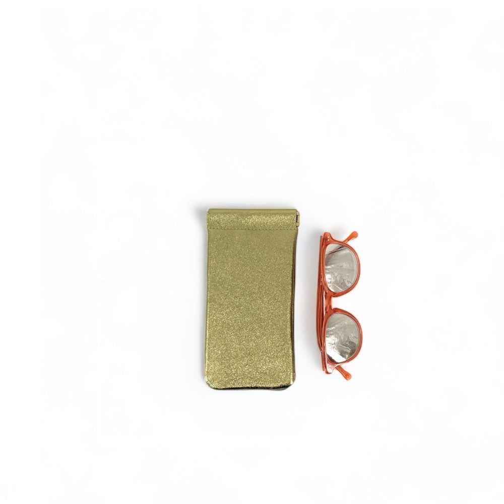 Etui à lunettes en cuir irisé OCULUS Kaki irisé