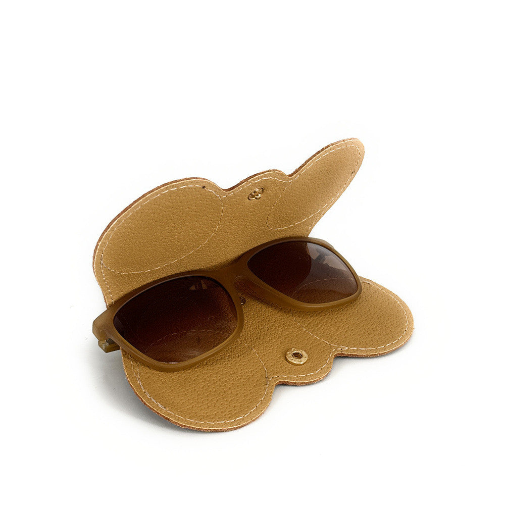 Etui à lunettes en cuir irisé PEANUT GLOW Champagne irisé