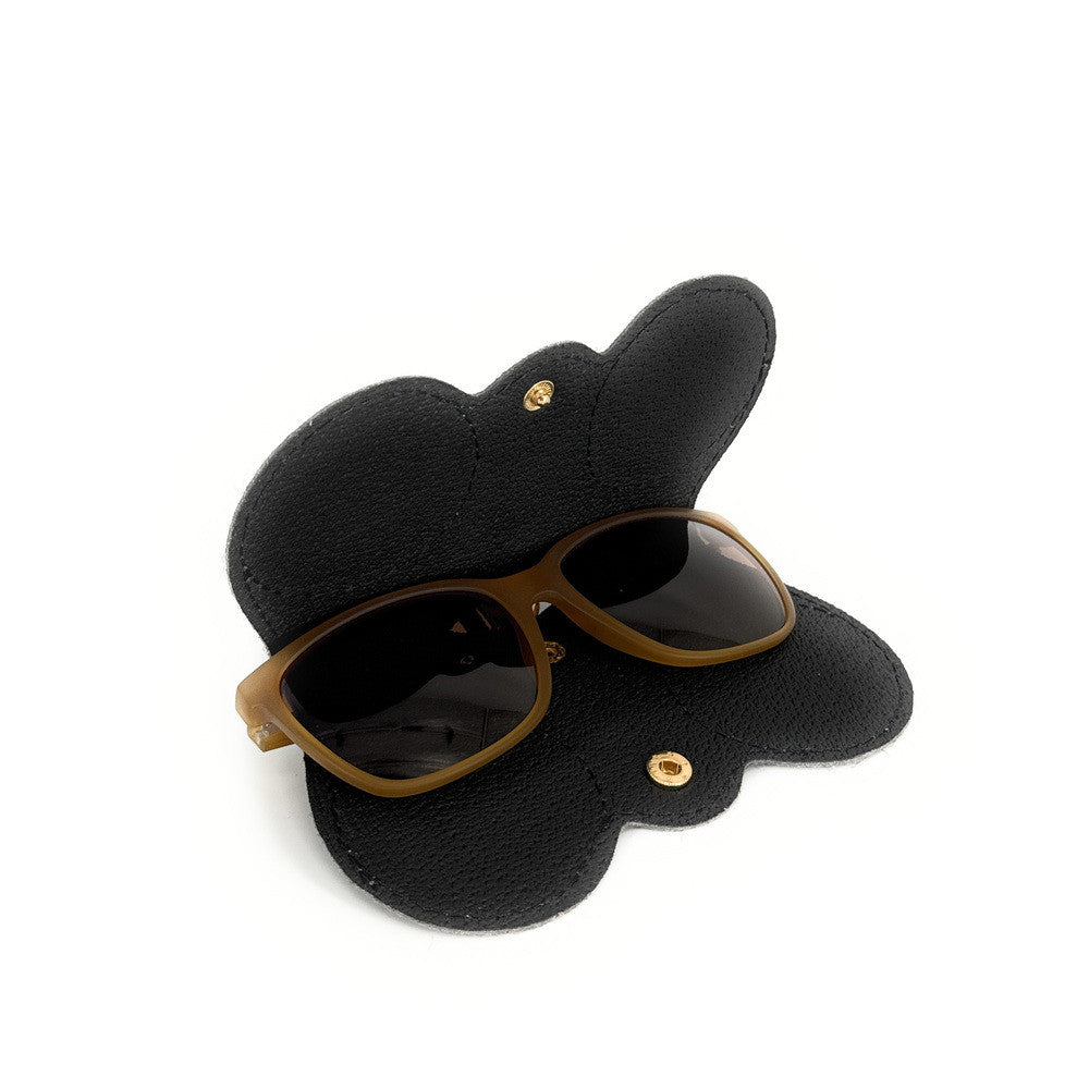 Etui à lunettes en cuir irisé PEANUT GLOW Noir irisé