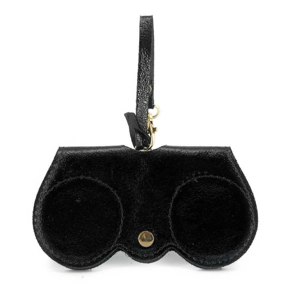 Etui à lunettes en cuir irisé PEANUT GLOW Noir irisé