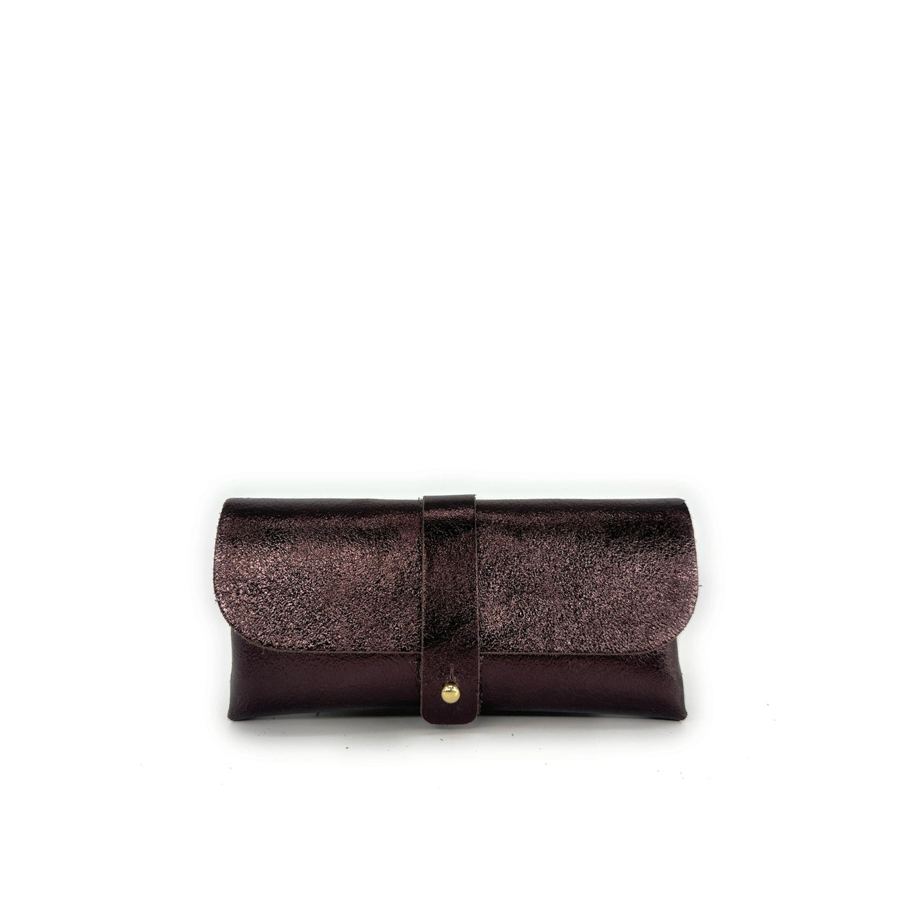 Étui à lunettes en cuir irisé LUMOS Chocolat irisé