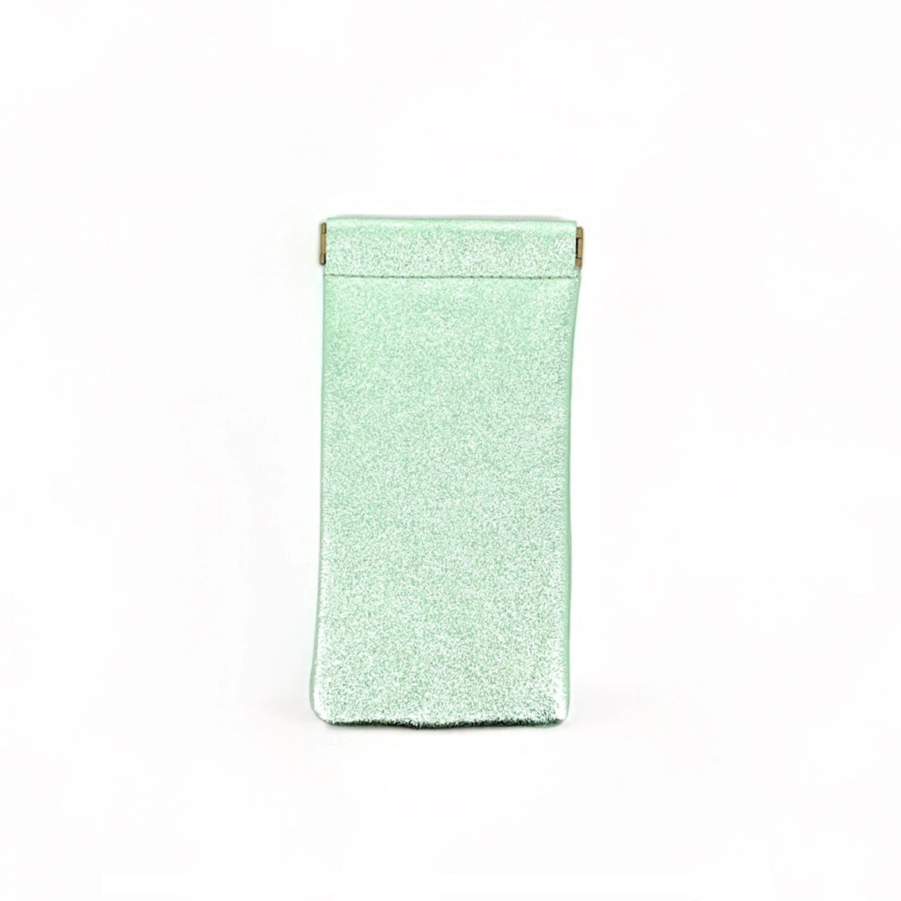 Etui à lunettes en cuir irisé OCULUS Menthe givrée