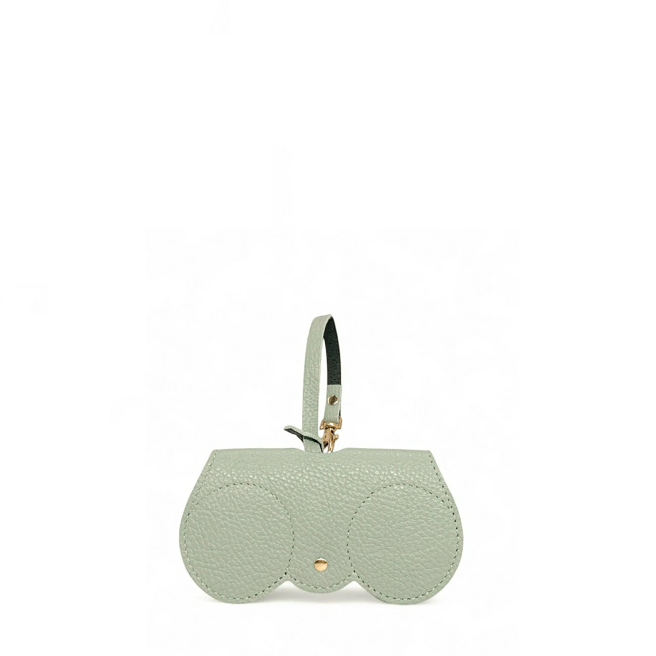 Etui à lunettes en cuir grainé PEANUT Vert amande