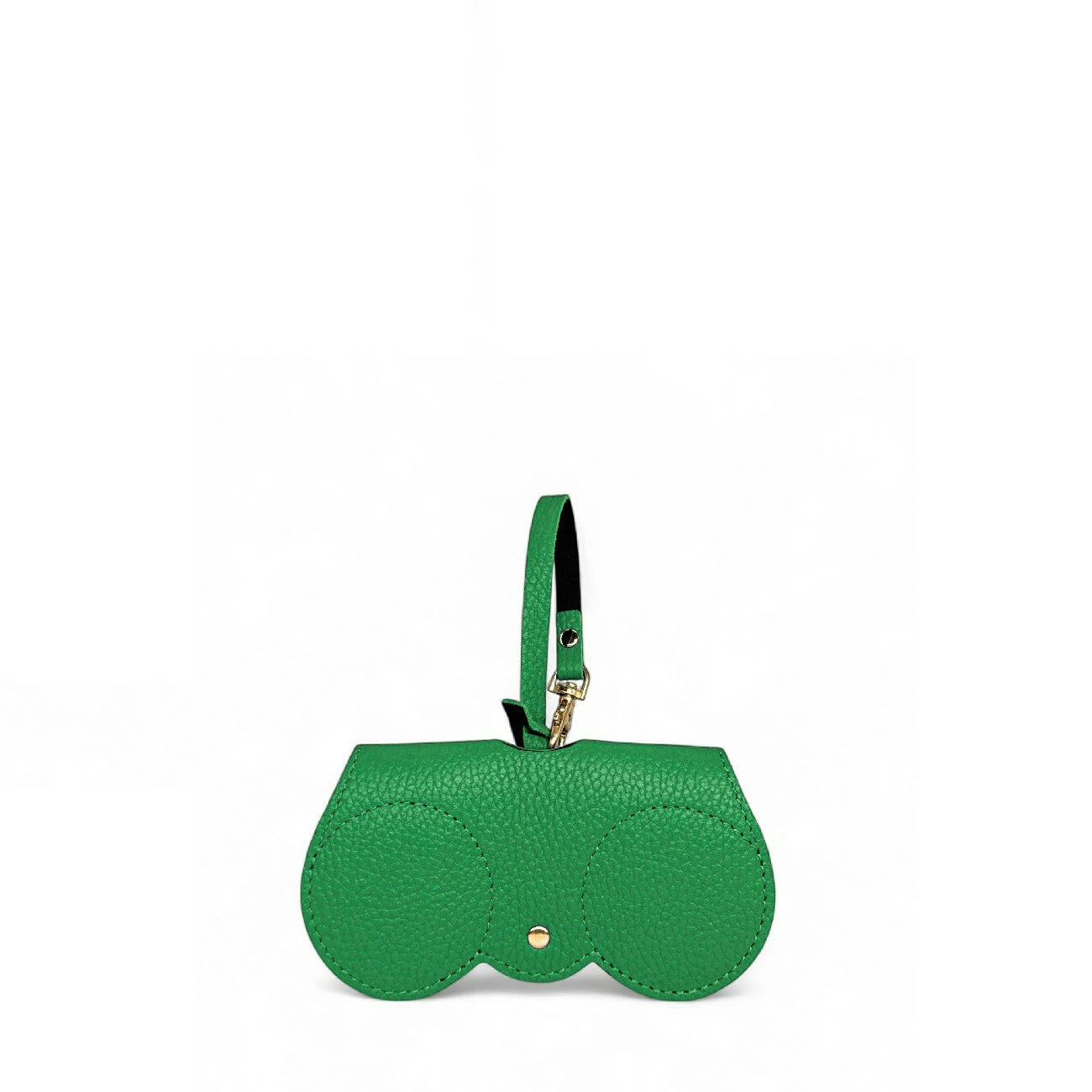 Etui à lunettes en cuir grainé PEANUT Vert anglais