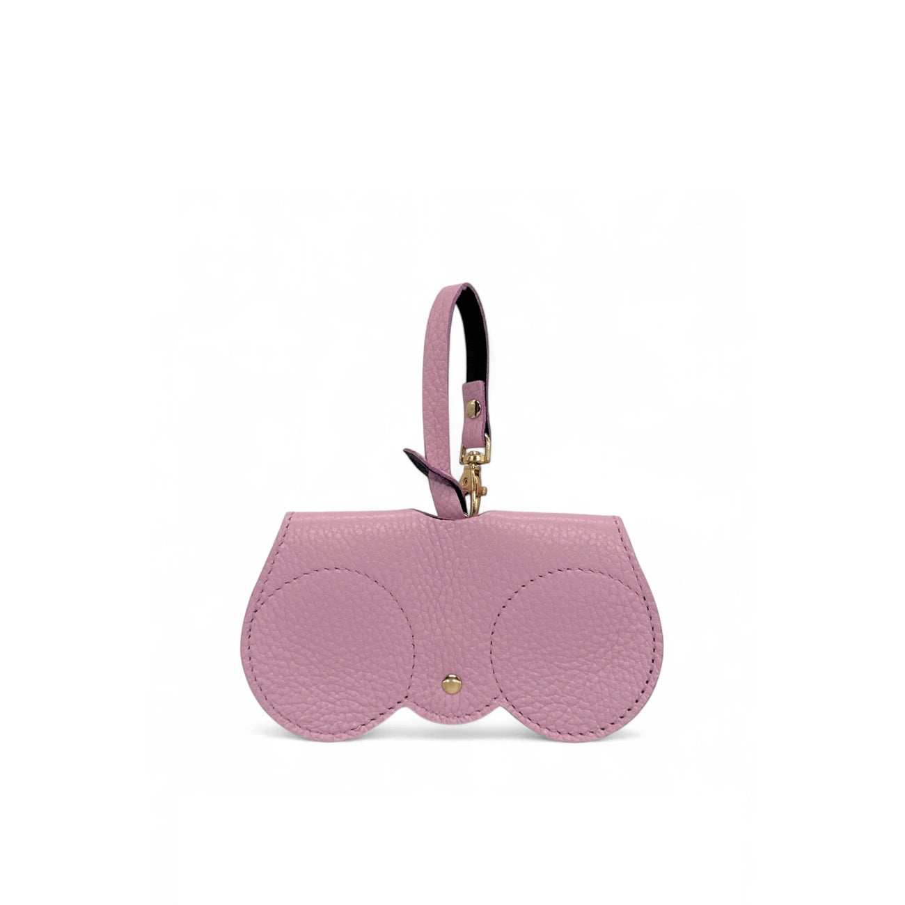 Grained leather glasses case PEANUT Rose candy