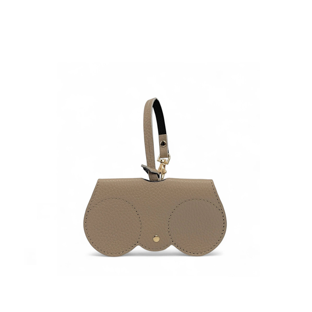 Grained leather glasses case PEANUT Dark mole