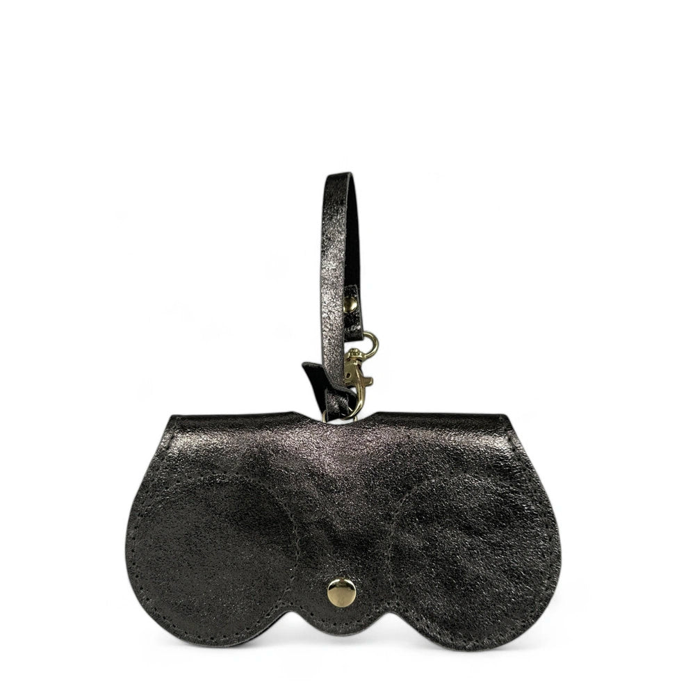 Etui à lunettes en cuir irisé PEANUT GLOW Argent foncé