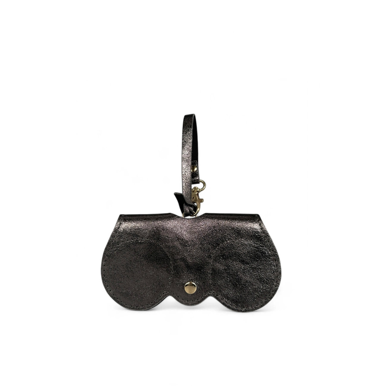 Funda para gafas de piel tornasolada PEANUT GLOW plateado oscuro