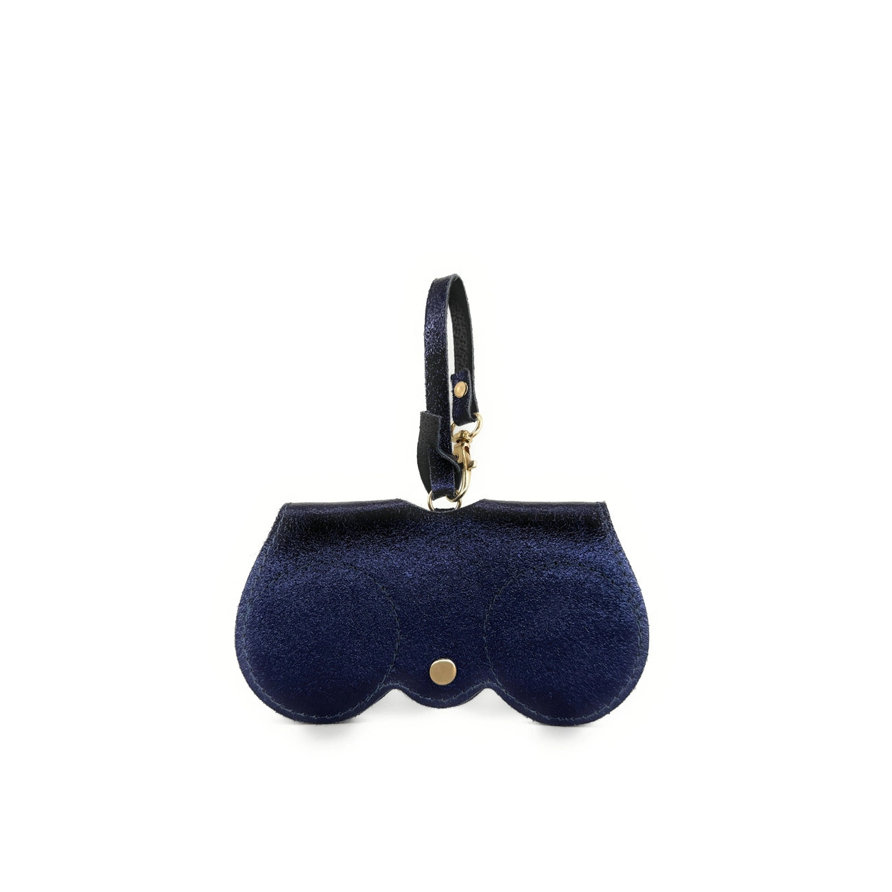 Etui à lunettes en cuir irisé PEANUT GLOW Bleu nuit étoilée