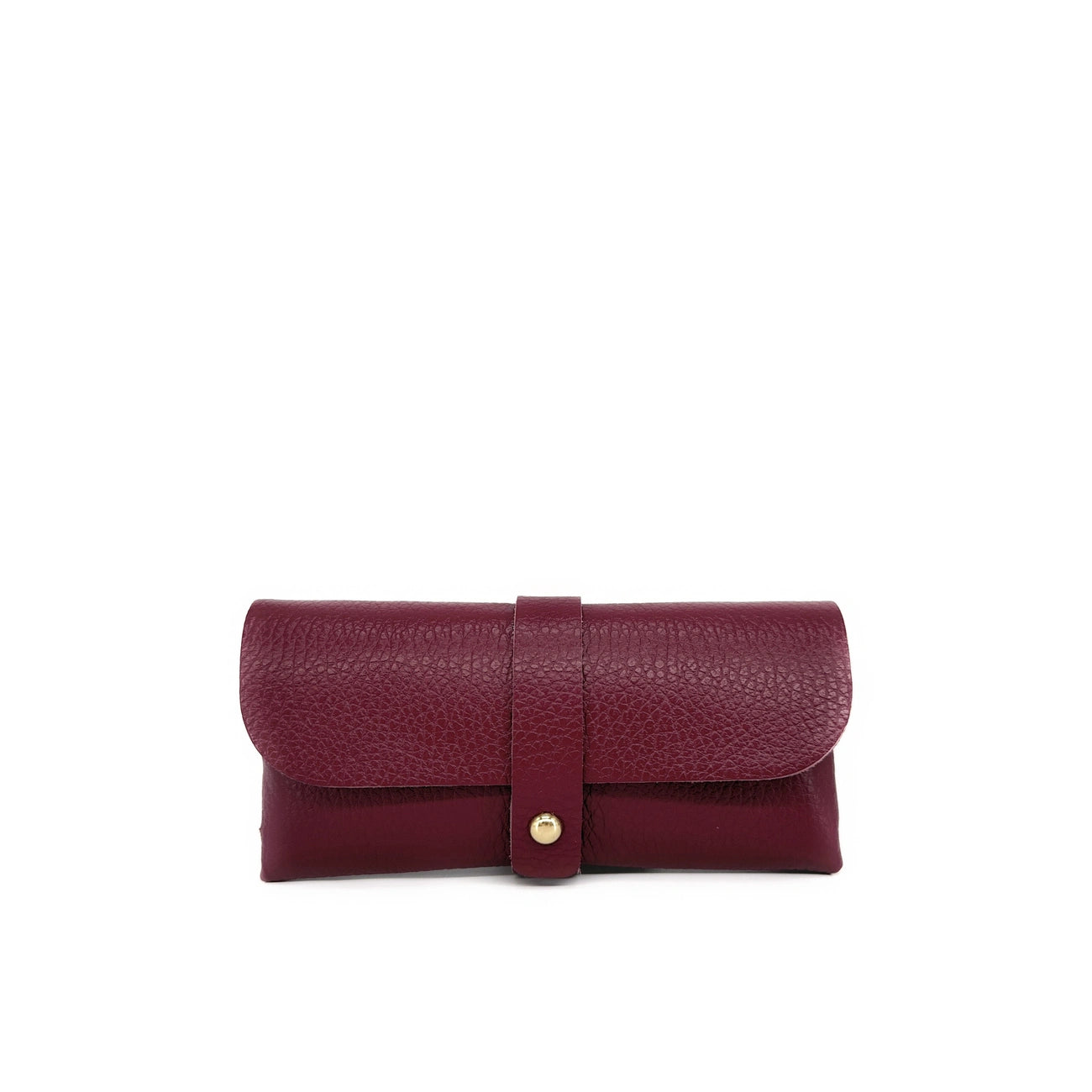 Etui à lunettes en cuir grainé LUMOS Bordeaux