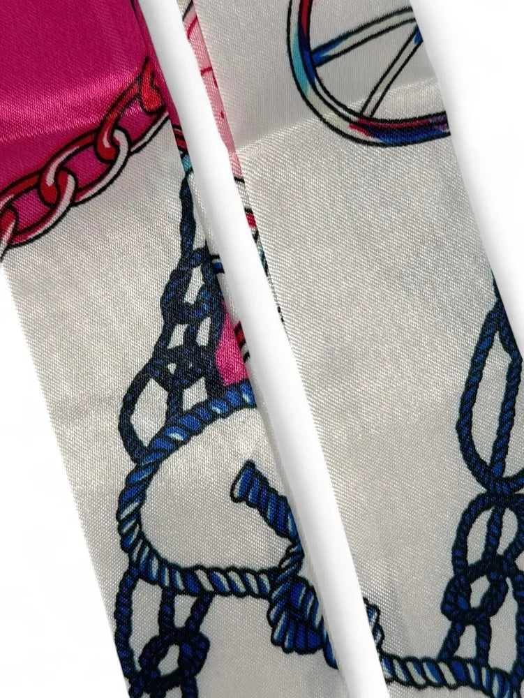 Foulard de sac en tissu satiné CALECHE Rose fuchsia