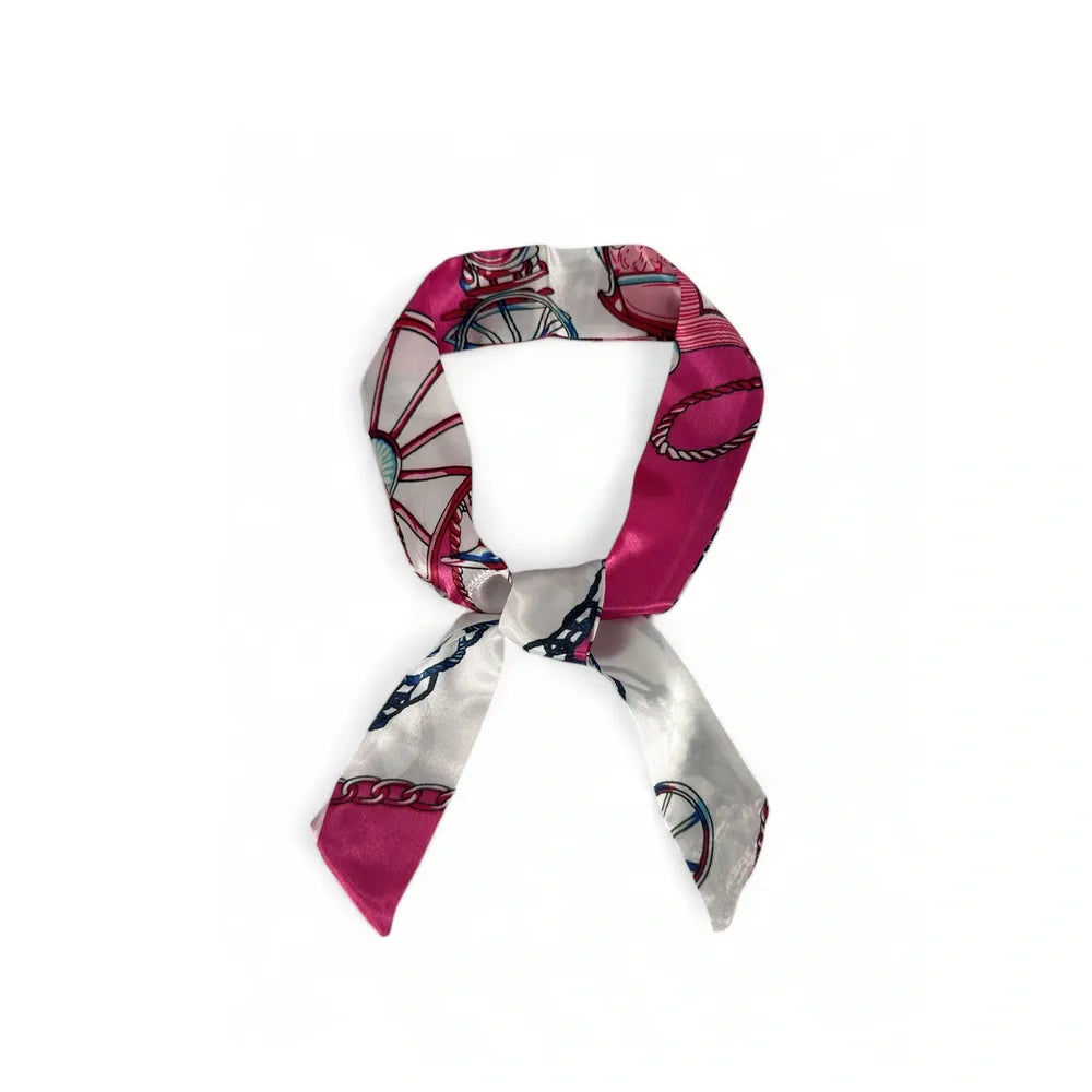 Foulard de sac en tissu satiné CALECHE Rose fuchsia