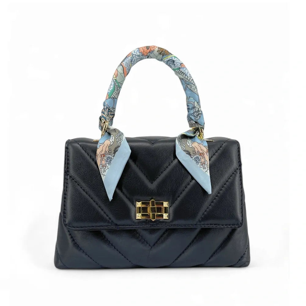 Foulard de sac en tissu satiné CREME GLACEE Bleu pastel