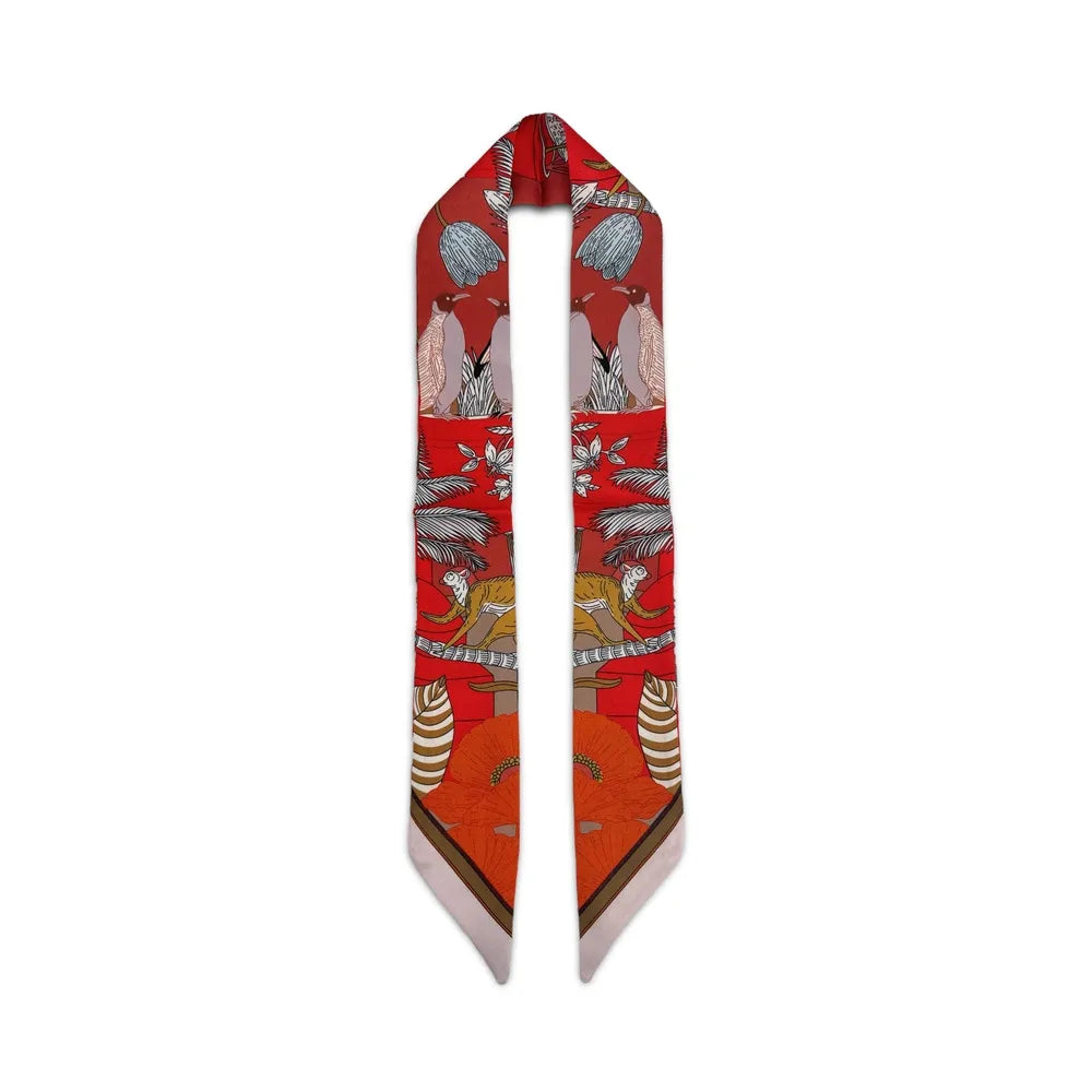 Foulard de sac en tissu satiné FEERIE Rouge intense