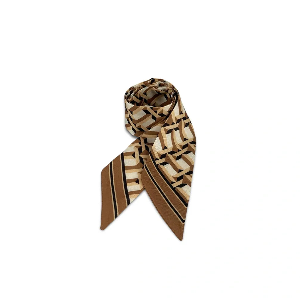 Foulard de sac en tissu satiné LADDER Moka