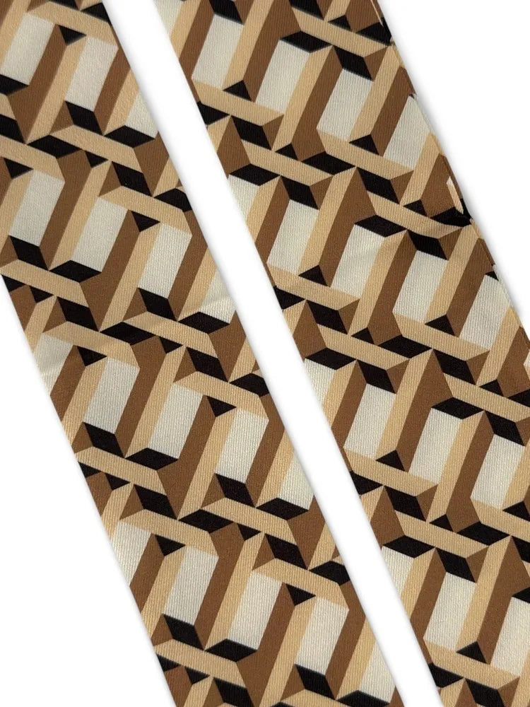Foulard de sac en tissu satiné LADDER Moka