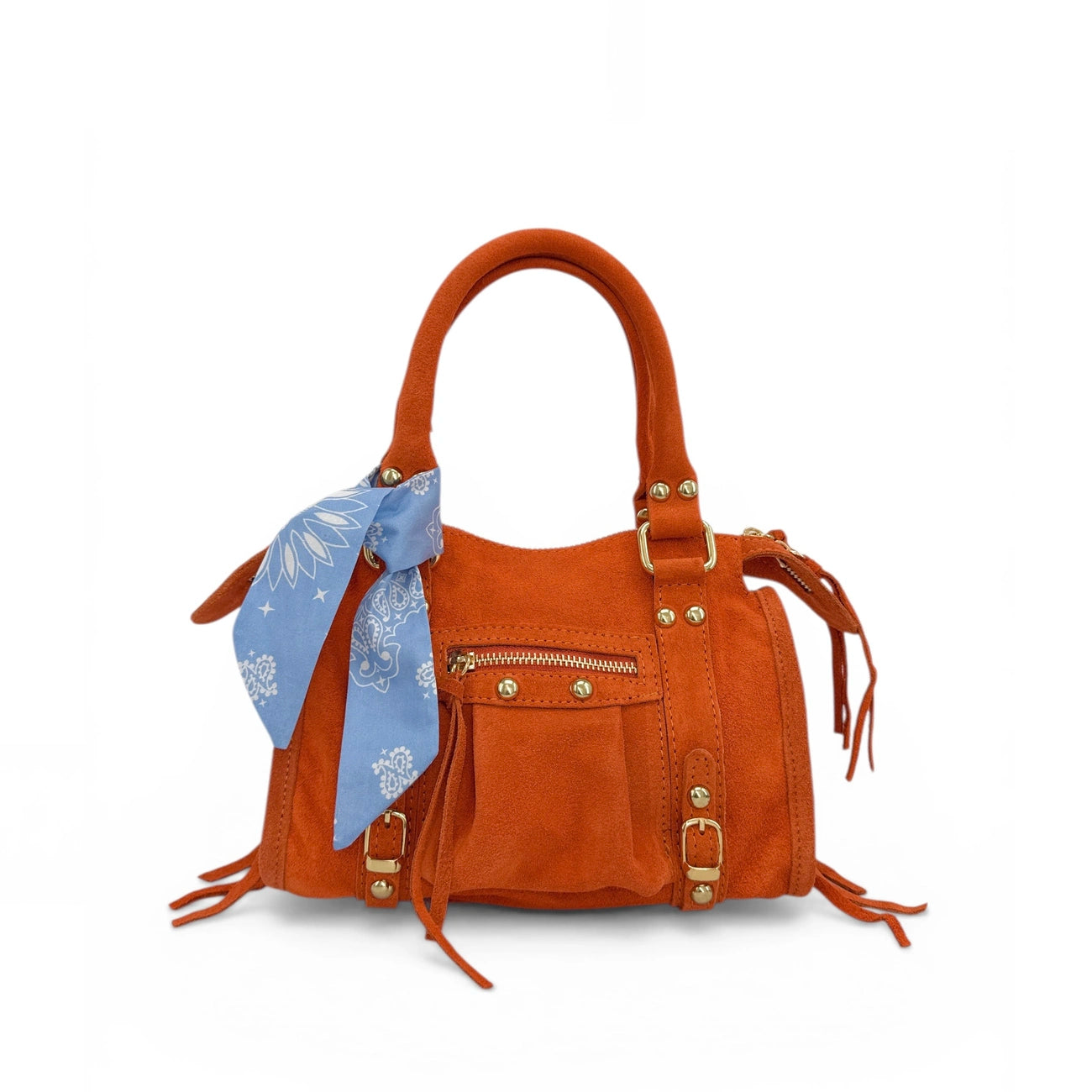 Foulard de sac en coton imprimé BANDANA Bleu pastel