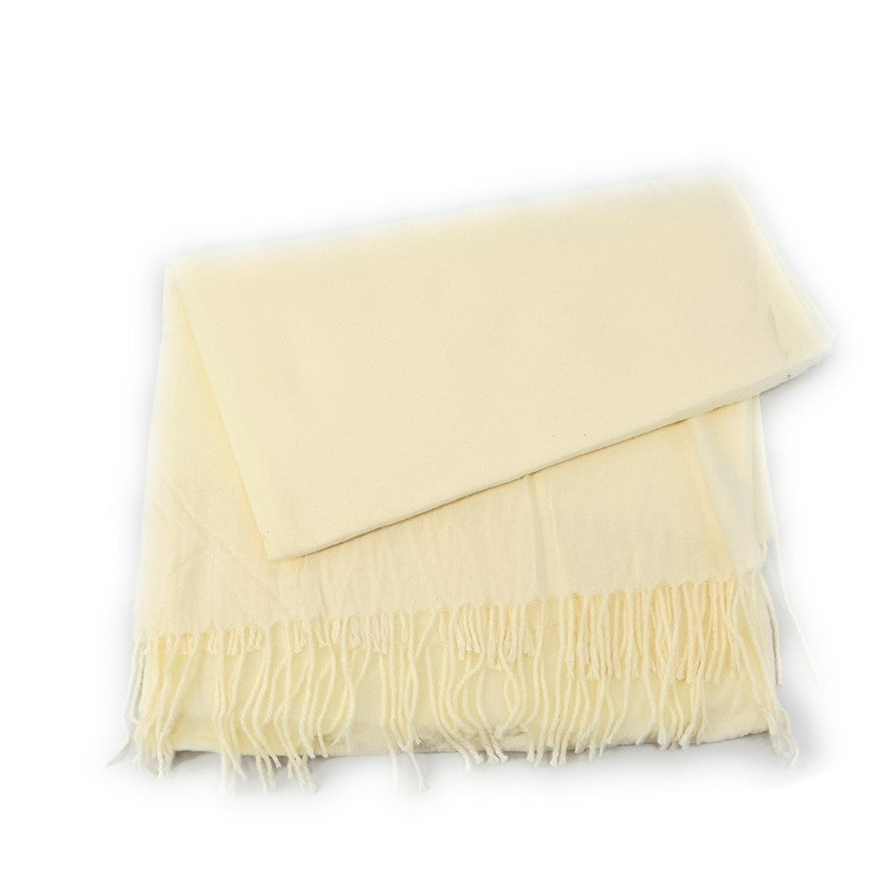Foulard en laine, coton et viscose MISTRAL Beige crème
