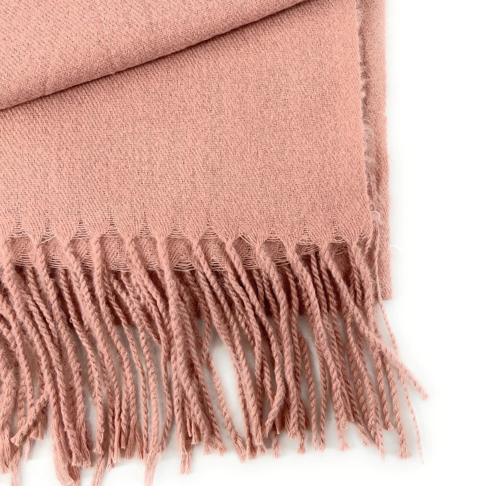 Foulard en laine, coton et viscose MISTRAL Rose nude