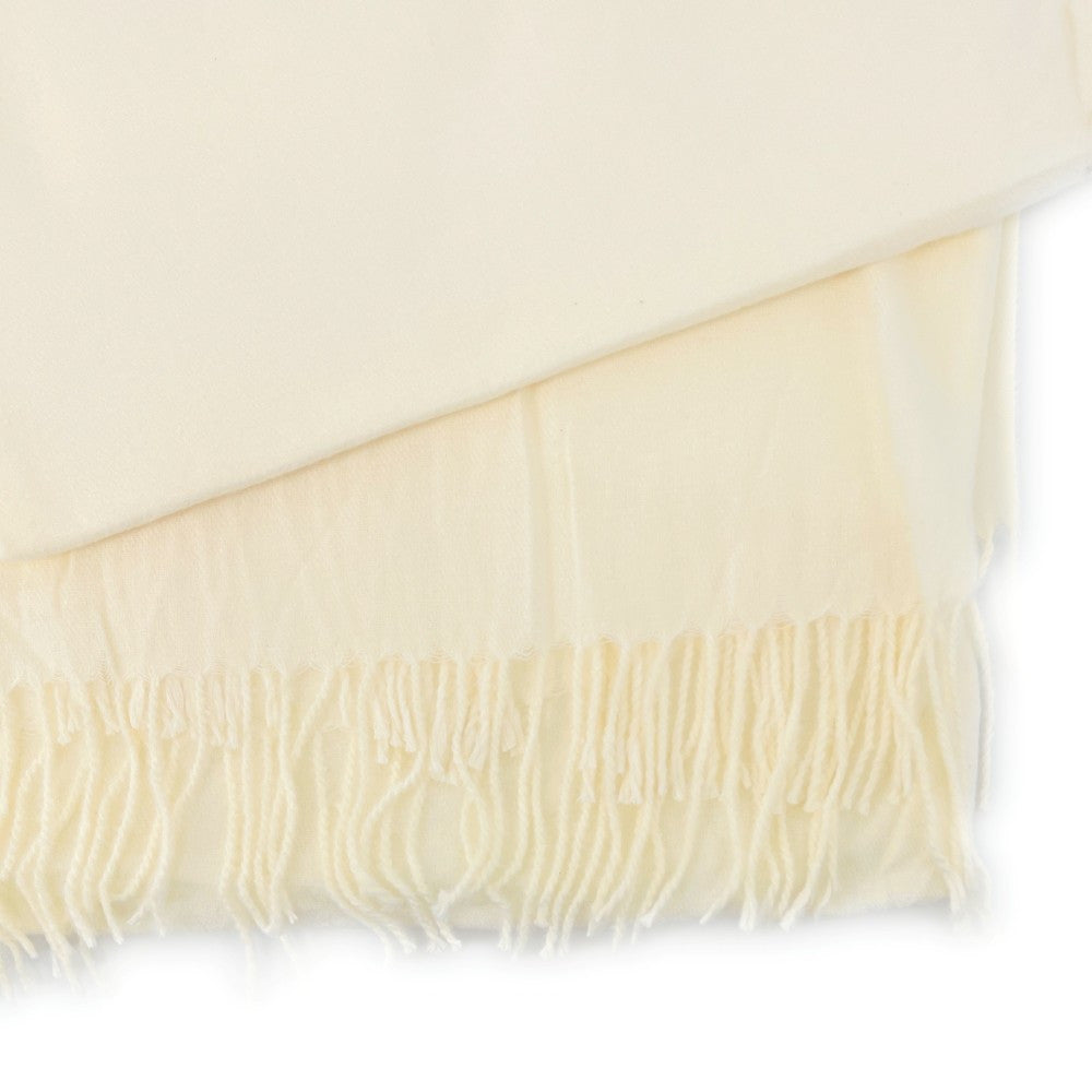 Foulard en laine, coton et viscose MISTRAL Beige crème