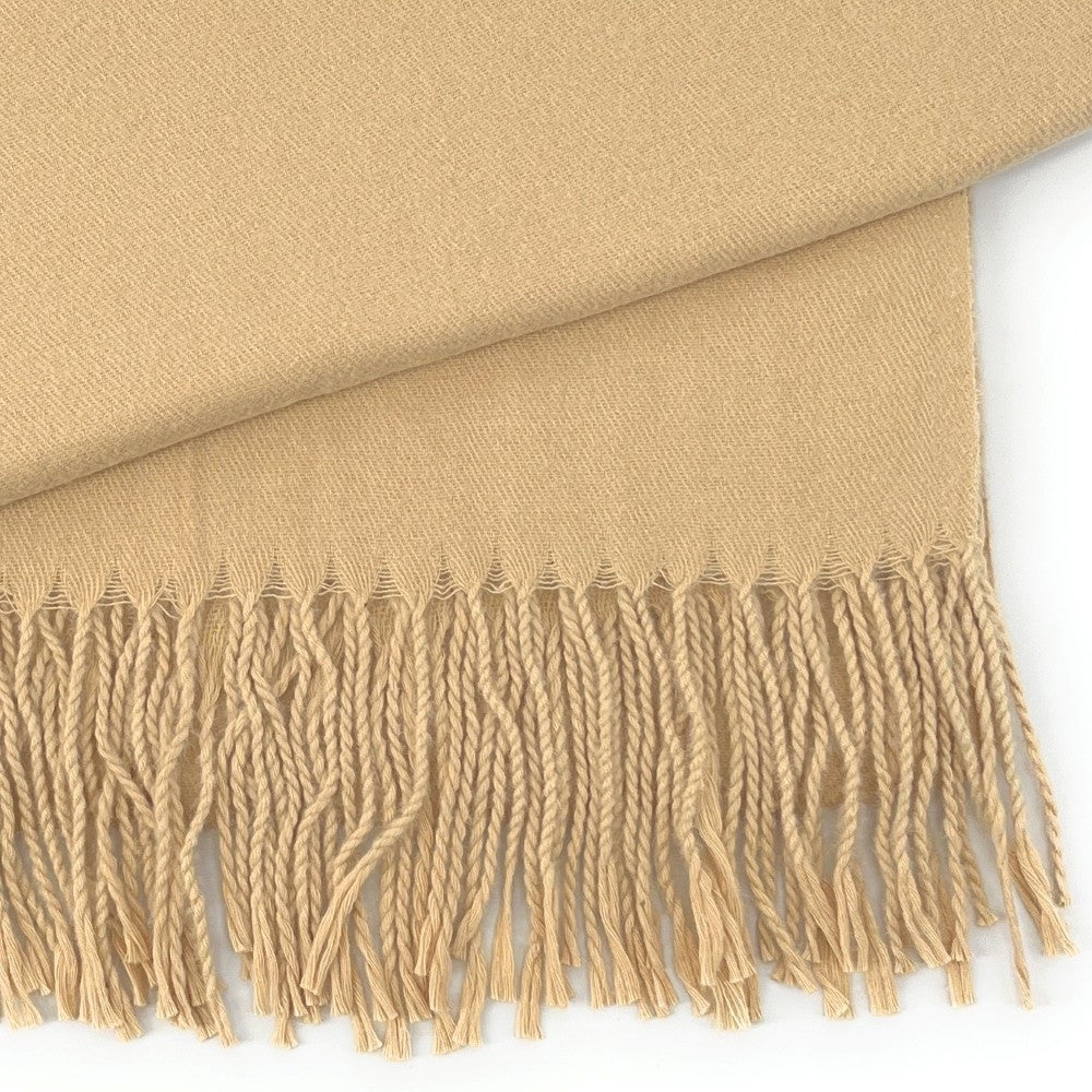 Foulard en laine, coton et viscose MISTRAL Taupe clair