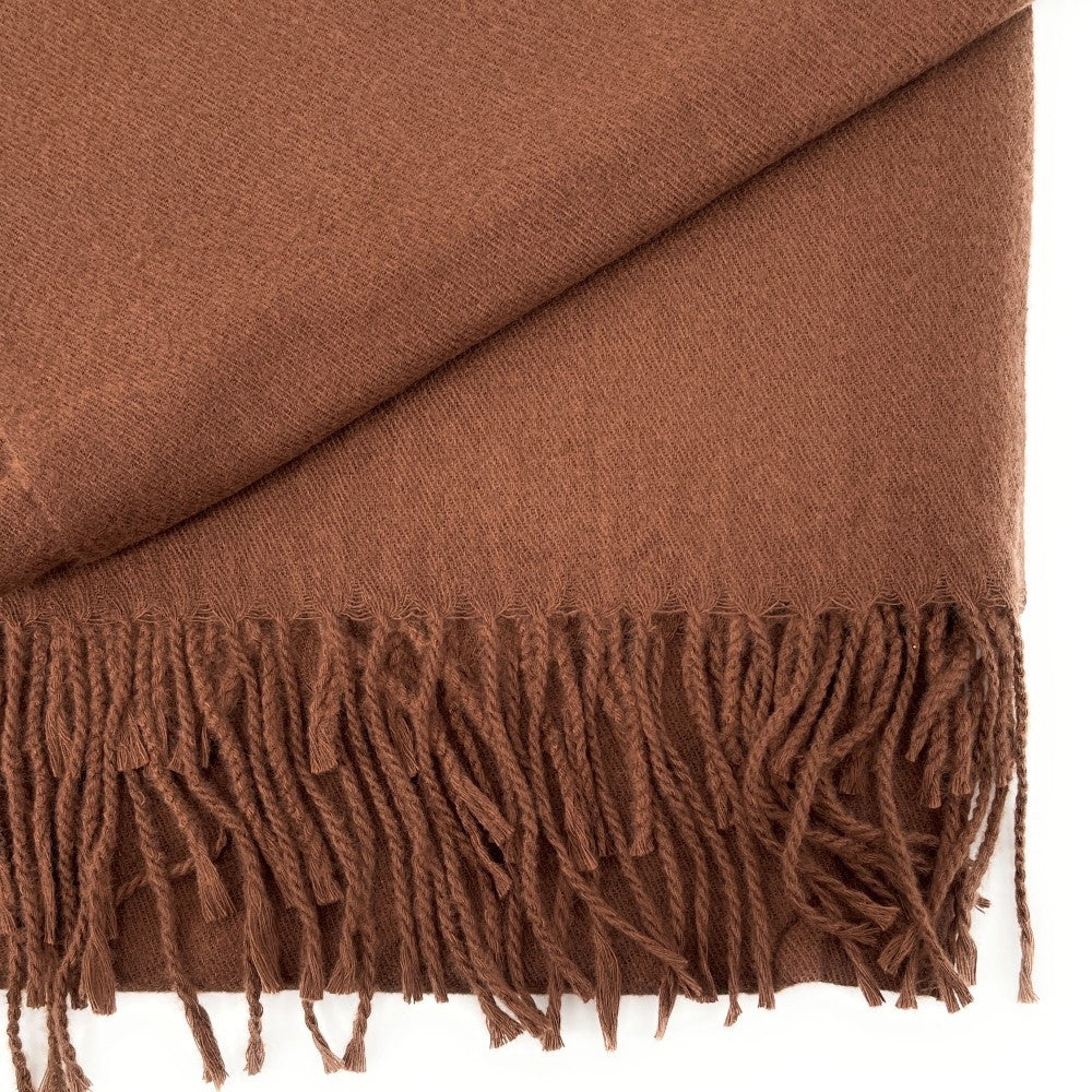Foulard en laine, coton et viscose MISTRAL Chocolat