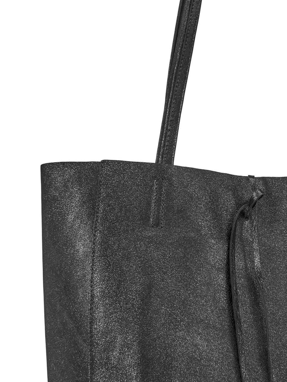 Shopper aus Metallic-Leder NICE Dunkelsilber