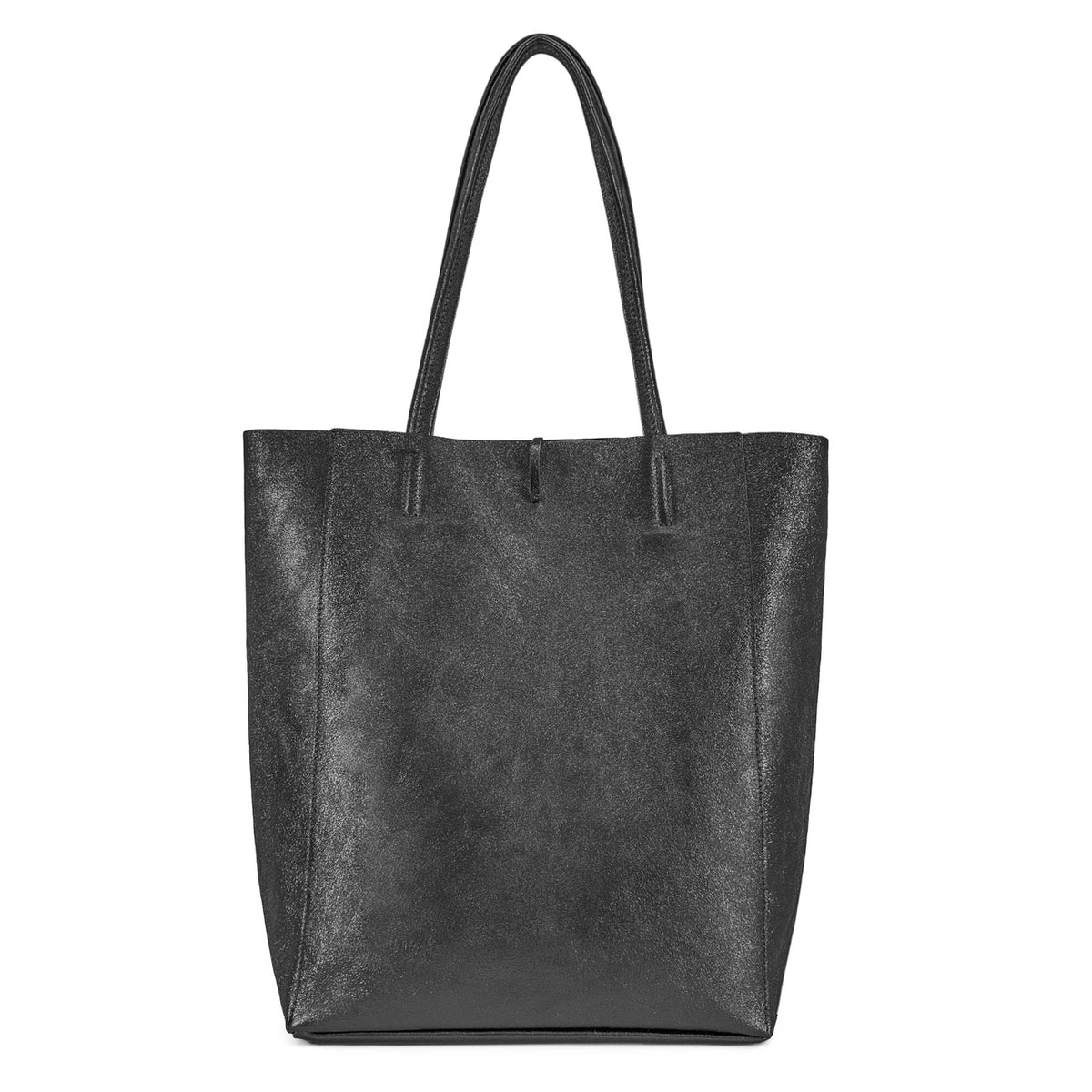 Shopper aus Metallic-Leder NICE Dunkelsilber