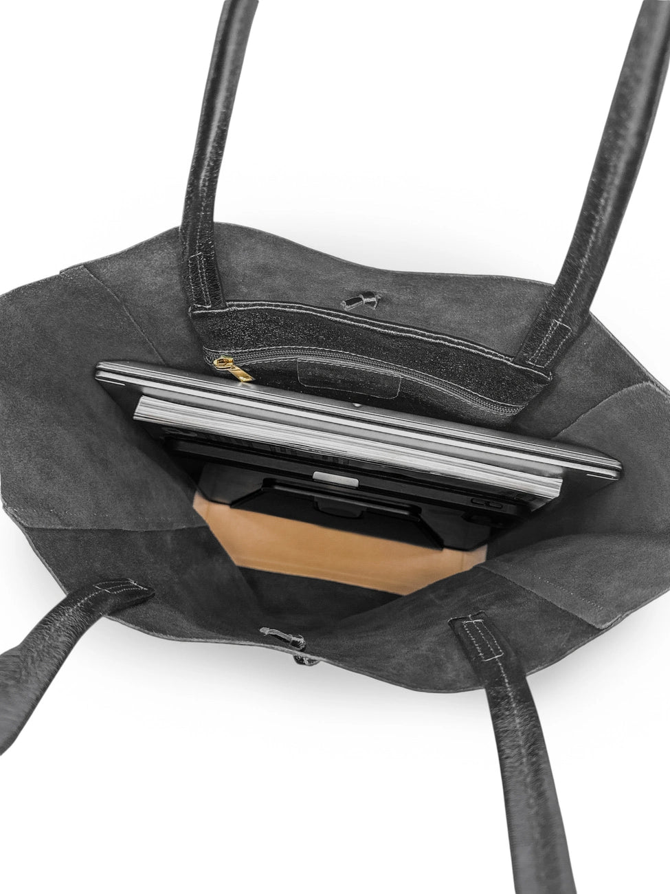Shopper aus Metallic-Leder NICE Dunkelsilber