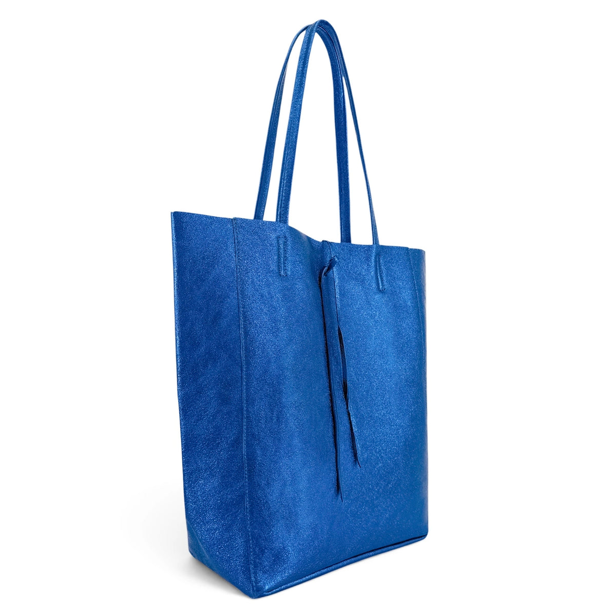 Shopper aus Metallic-Leder NICE Bordeauxrot