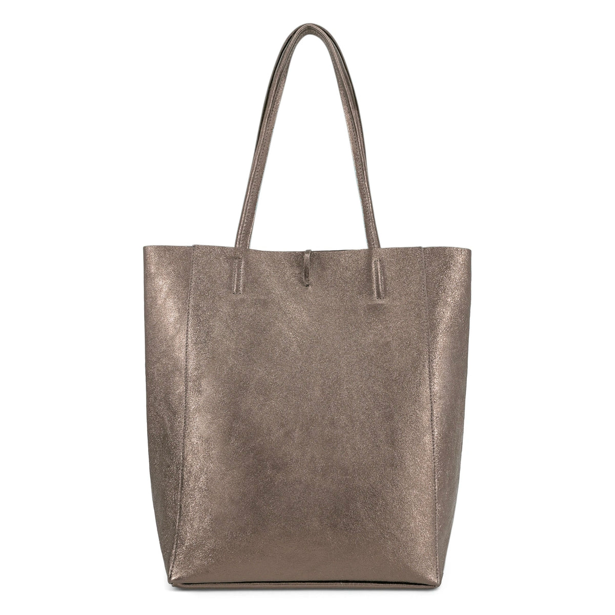 Shopper aus Metallic-Leder NICE Champagner irisierend