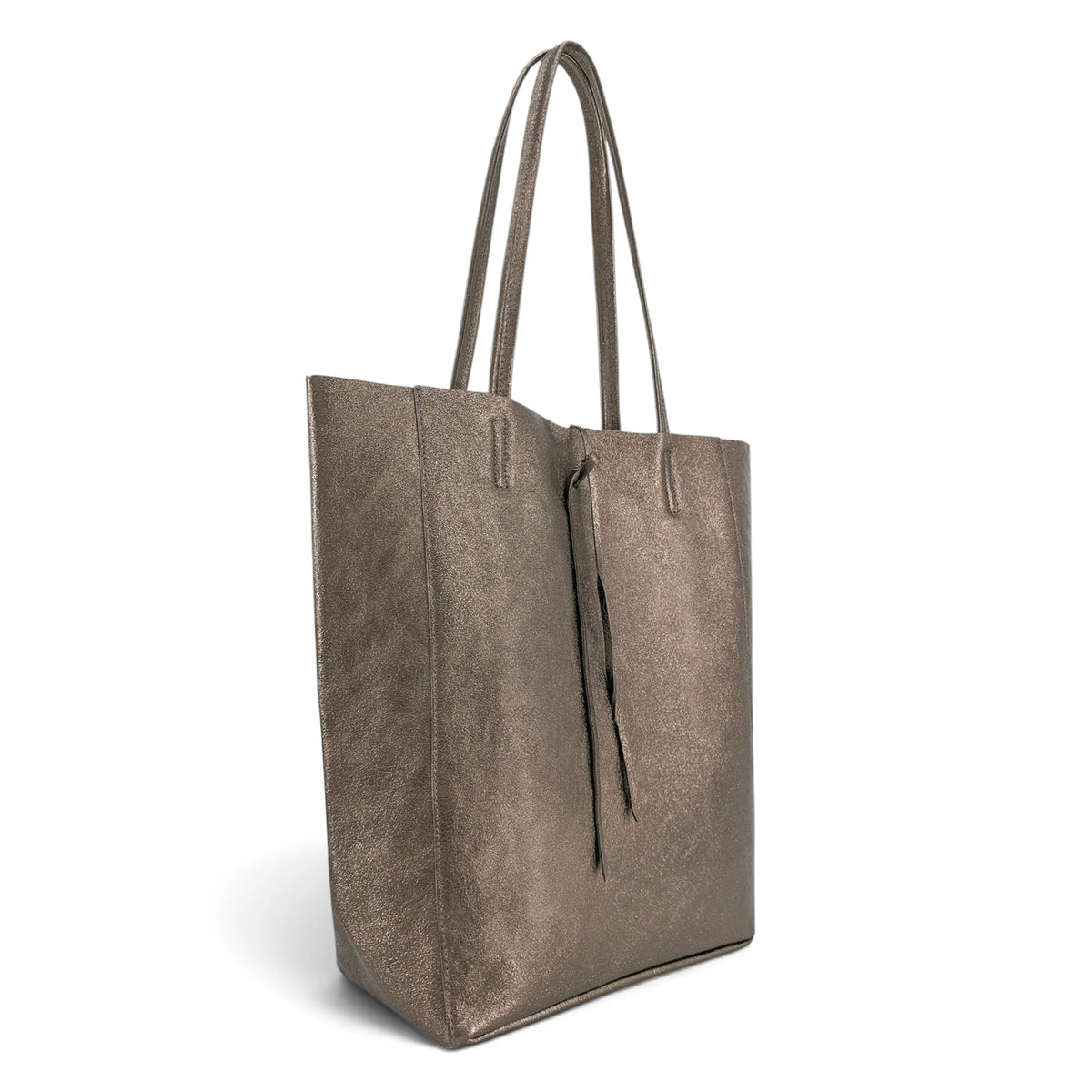 Metallic Leather Tote Bag NICE Iridescent Champagne