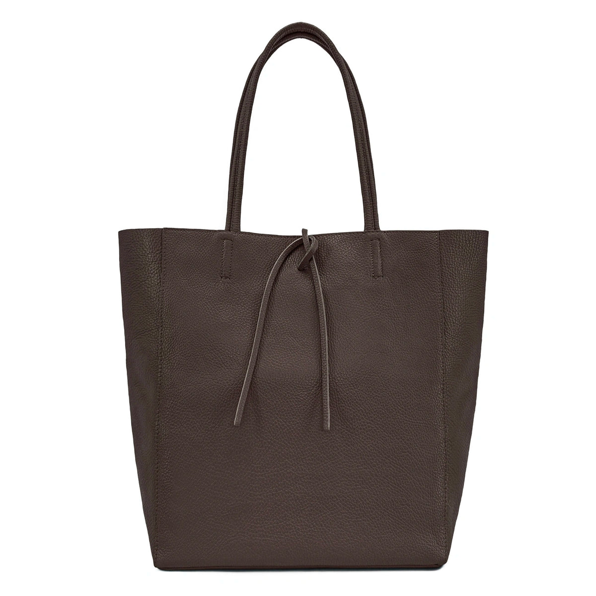 Bolso shopper de piel granulada NICE Marrón chocolate
