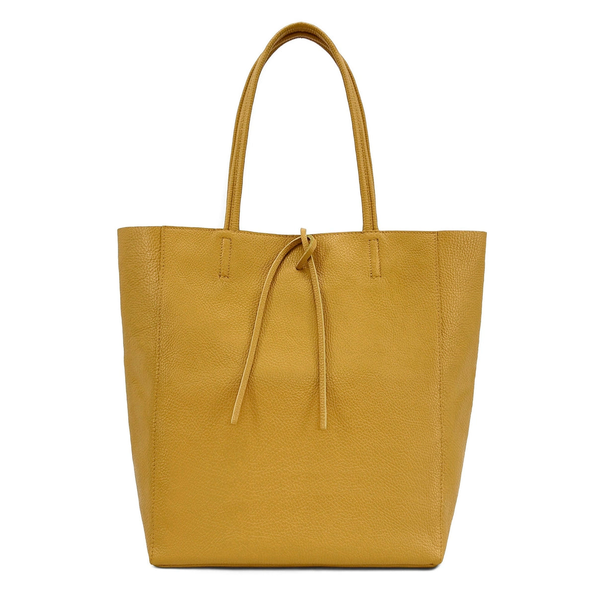 Bolso shopper de piel granulada NICE Amarillo mostaza