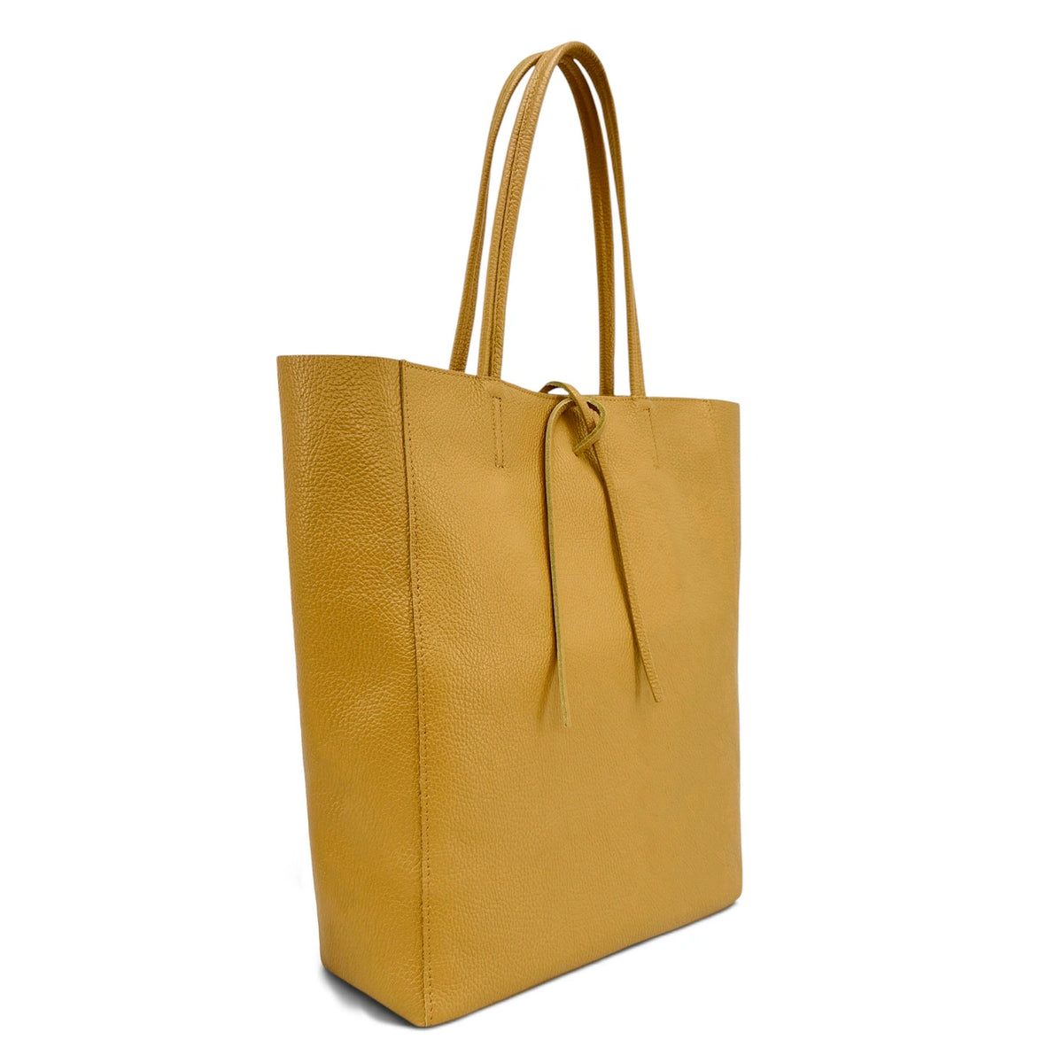 Bolso shopper de piel granulada NICE Amarillo mostaza