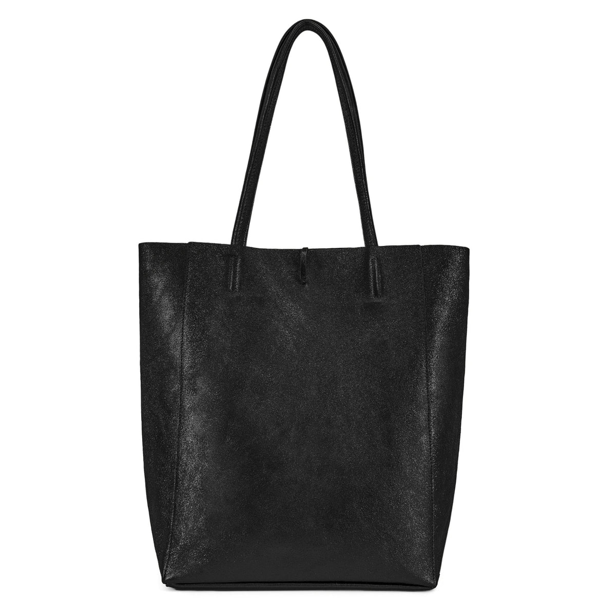 Shopper aus Metallic-Leder NICE schillerndes Schwarz