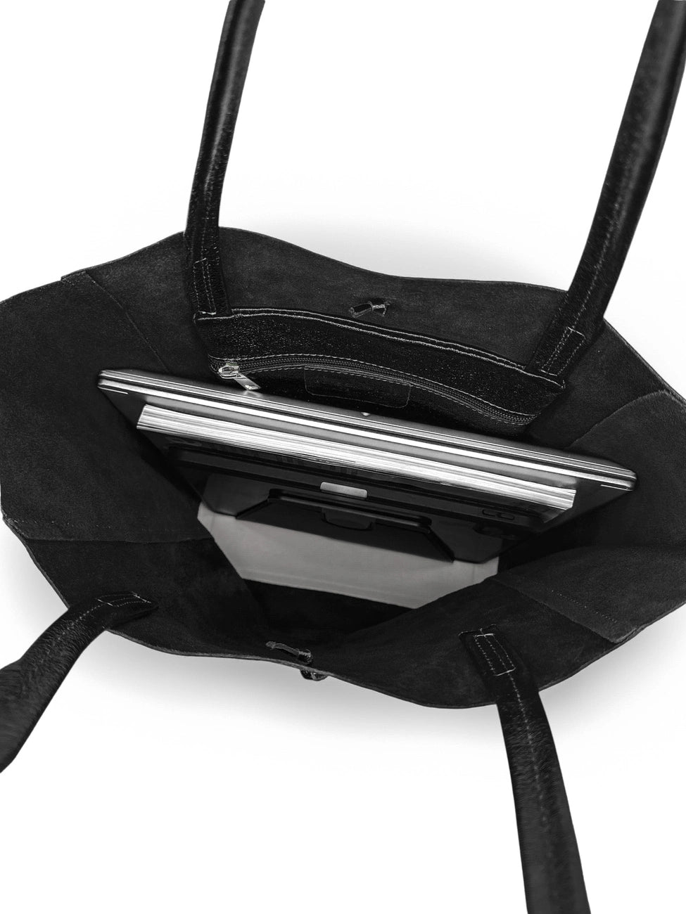 Shopper aus Metallic-Leder NICE schillerndes Schwarz