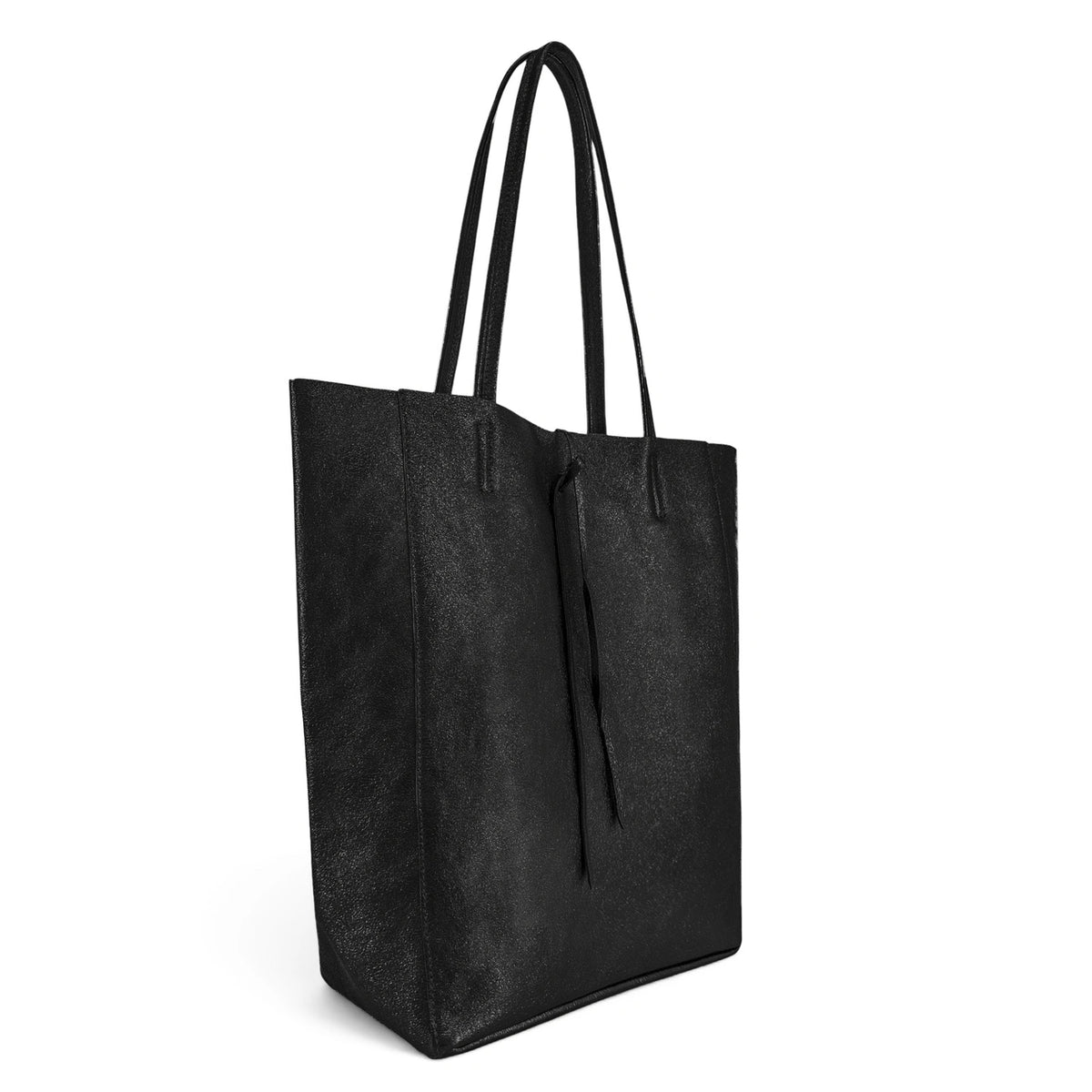Bolso shopper de piel metalizada NICE Negro tornasolado