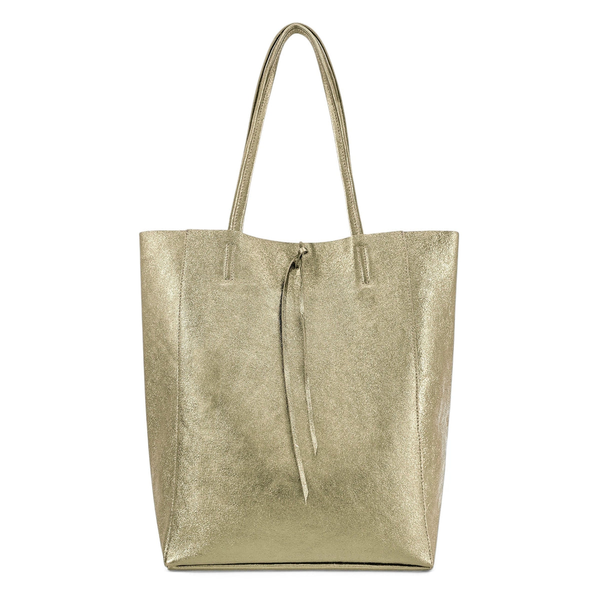 Bolso shopper de piel metalizada NICE Dorado