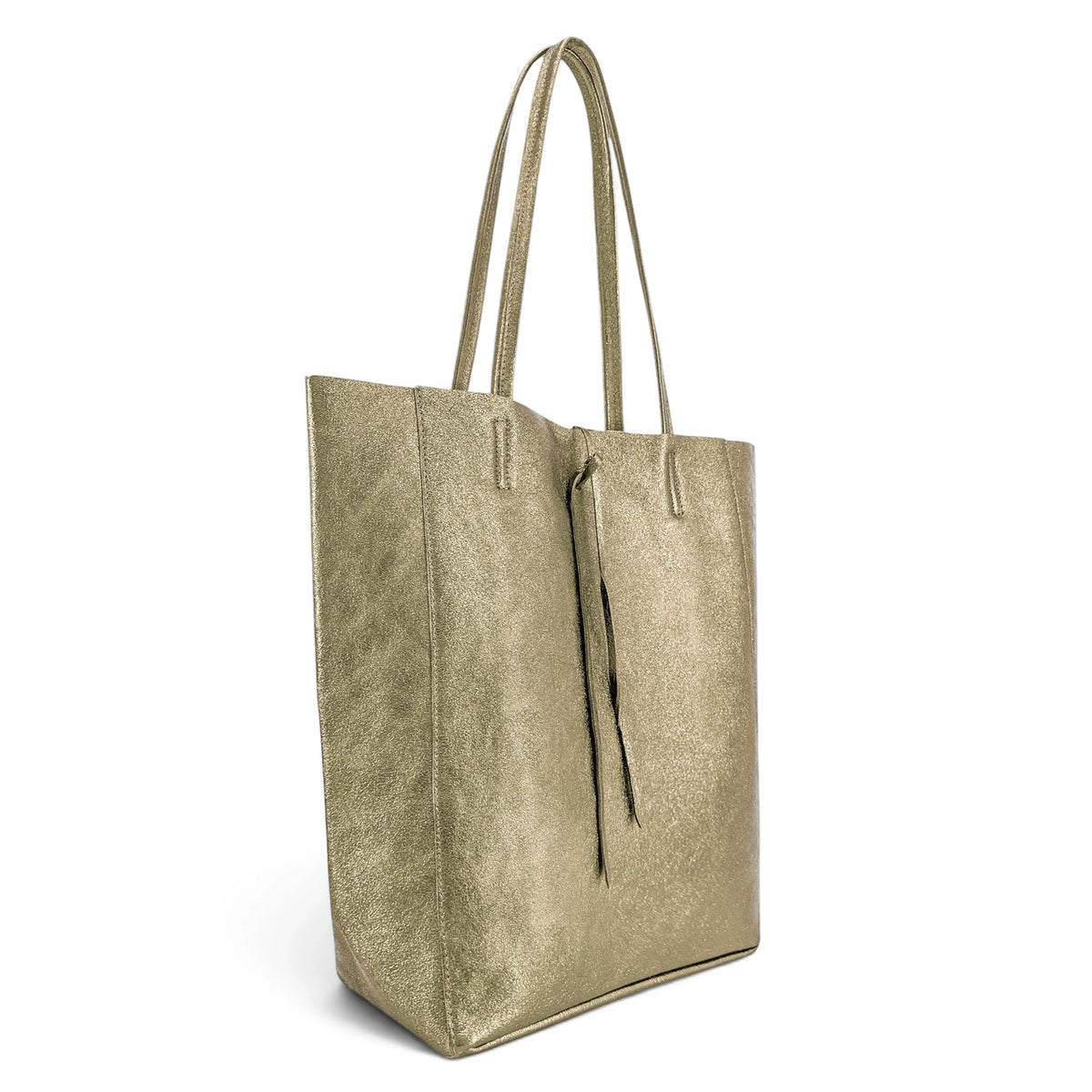 Bolso shopper de piel metalizada NICE Dorado