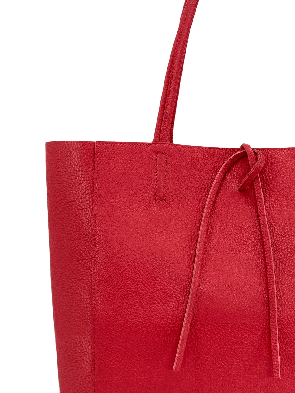 Bolso shopper de piel granulada NICE Rojo granza