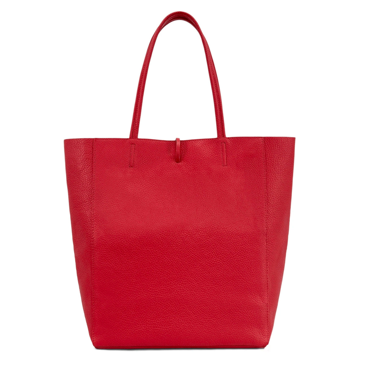 Bolso shopper de piel granulada NICE Rojo granza